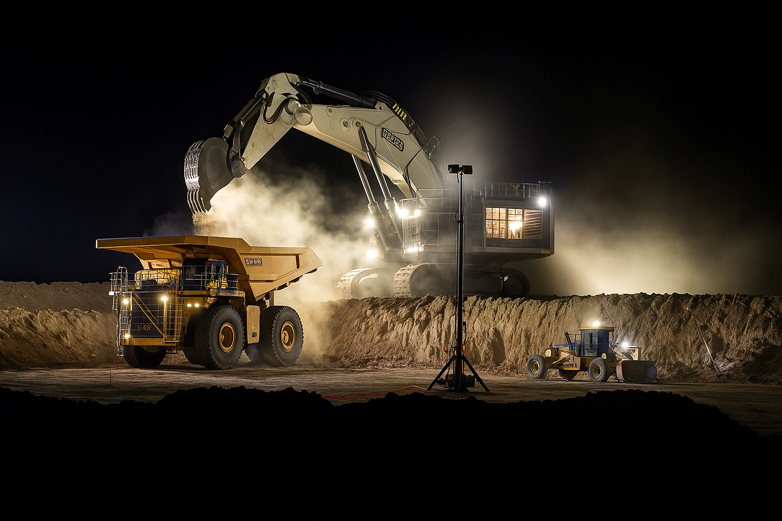 Éclairage de site d'excavation